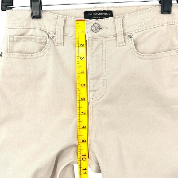Banana Republic Beige 5 Pocket Button Zip Closure Slim Fit‎ Jeans Petite 25/0 - Picture 7 of 9